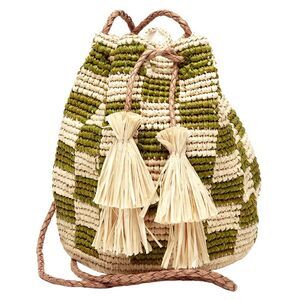 Mar Y Sol Lilith Raffia Crossbody, Green